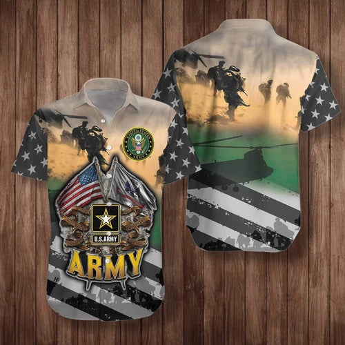 Hawaiian Aloha Shirt Us Army Veteran Proud For Men Women