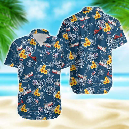 Hawaiian Aloha Shirt Us Coast Guard Pattern For Men Women