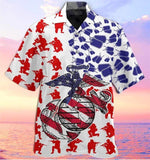 Hawaiian Aloha Shirt Us Marine American Flag For Men Women