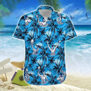 Hawaiian Aloha Shirt Water Polo Blue Sea For Men Women