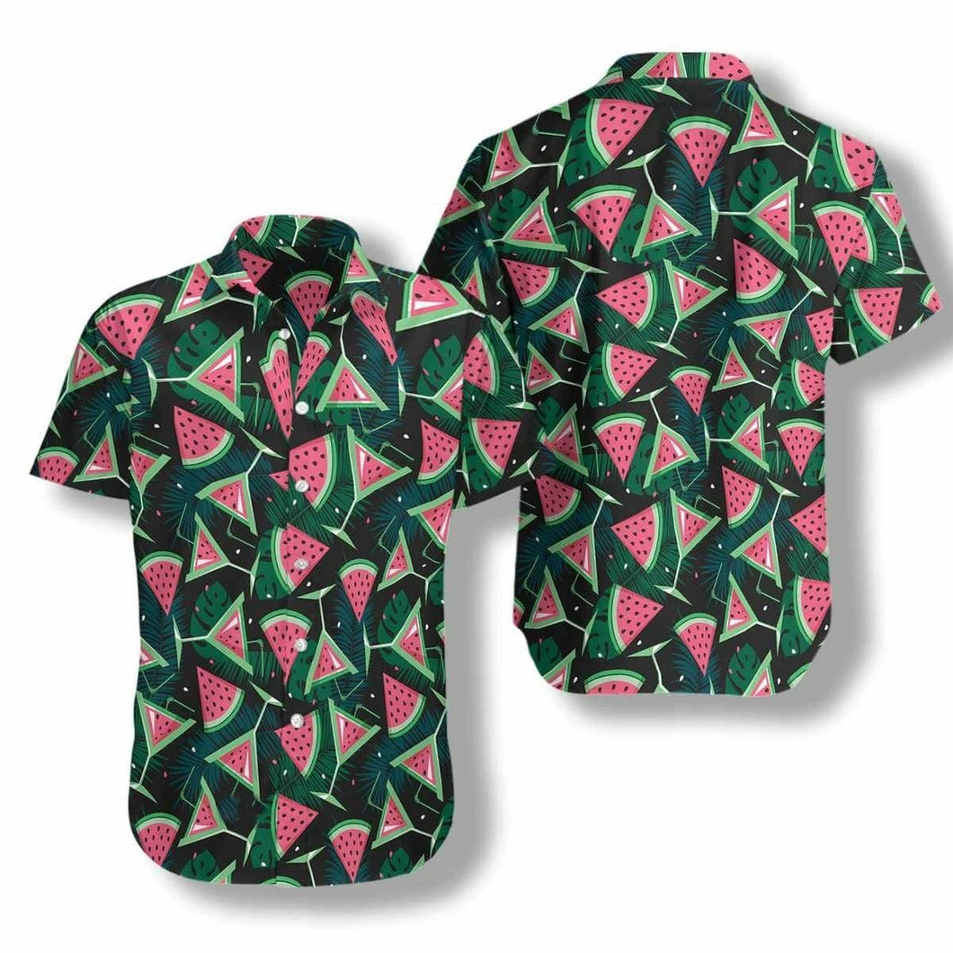 Hawaiian Aloha Shirt Watermelon Slices Cocktails For Men Women