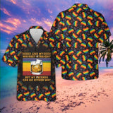 Hawaiian Aloha Shirt Whiskey Rainbow Heart For Men Women