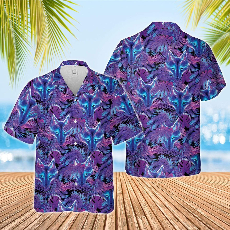 Hawaiian Aloha Shirt Wolf Mysterious For Men Women