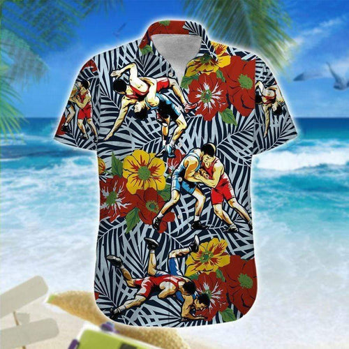 Hawaiian Aloha Shirt Wrestling Colorful Tropical Flower For Men Women