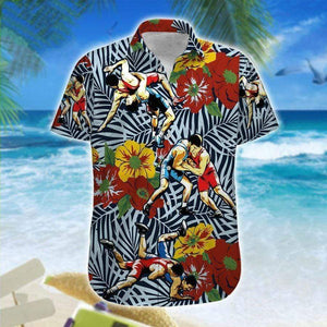 Hawaiian Aloha Shirt Wrestling Colorful Tropical Flower For Men Women