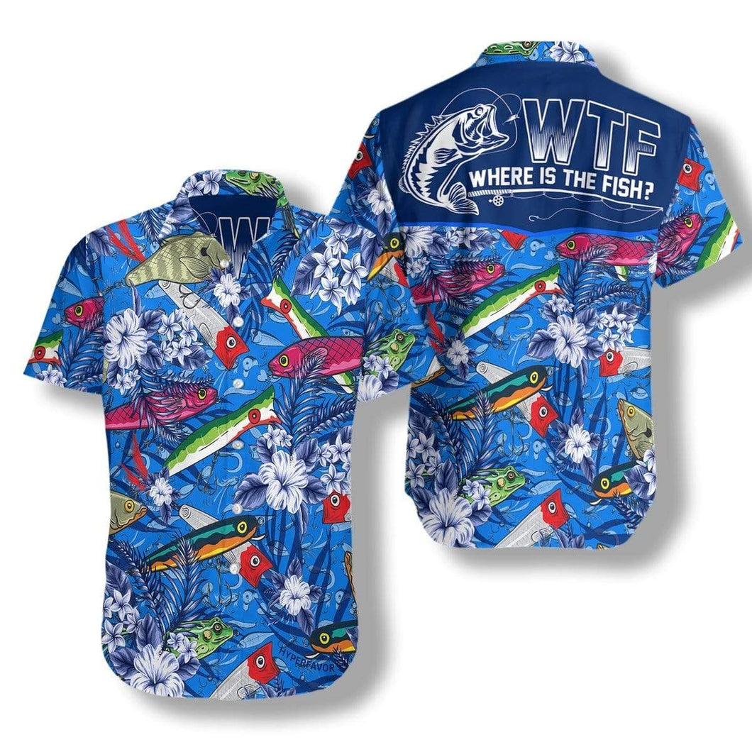 Hawaiian Aloha Shirt Wtf Where The Fish Fishing For Men Women