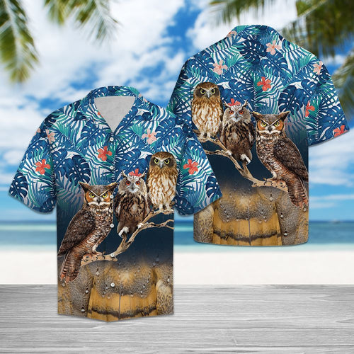 Hawaiian Shirt 3d Owl For Men Women