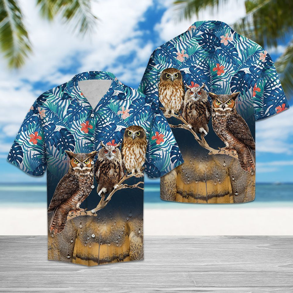 Hawaiian Shirt 3d Owl For Men Women