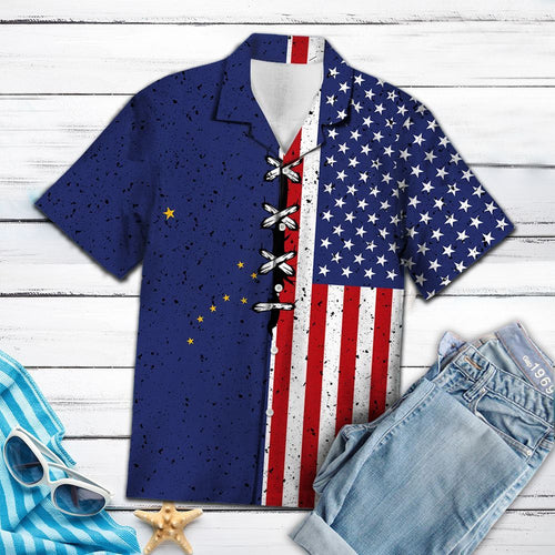 Hawaiian Shirt Alaska Usa Flag For Women Men