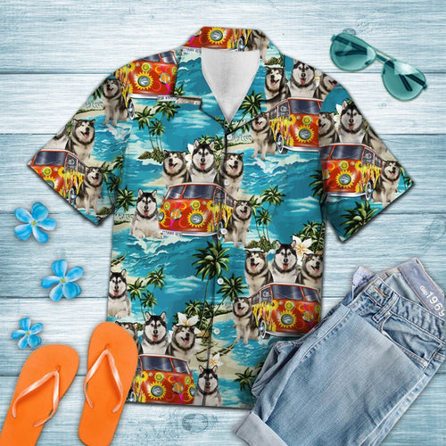 Hawaiian Shirt Alaskan Malamute Hippie Summer For Women Men