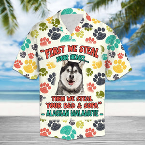 Hawaiian Shirt Alaskan Malamute Steal Your Heart For Men Women