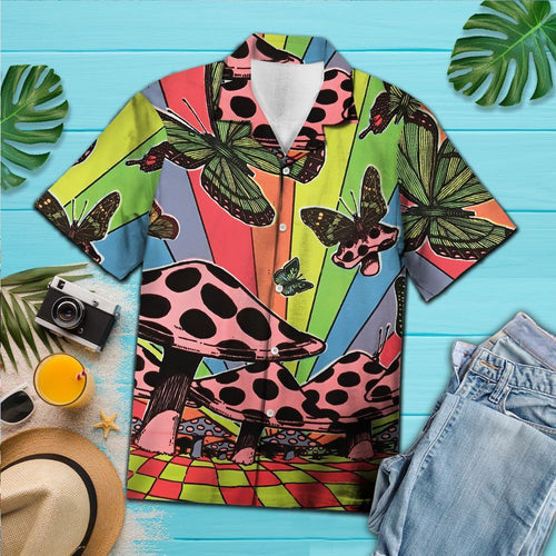 Hawaiian Shirt Butterflies Mushrooms For Men Women