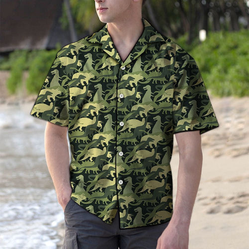 Hawaiian Shirt Camouflage Dinosaur For Men Women
