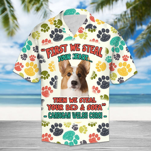Hawaiian Shirt Cardigan Welsh Corgi Steal Your Heart For Men Women