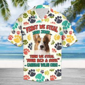 Hawaiian Shirt Cardigan Welsh Corgi Steal Your Heart For Men Women