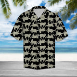 Hawaiian Shirt Cat Black White Line For Women Men
