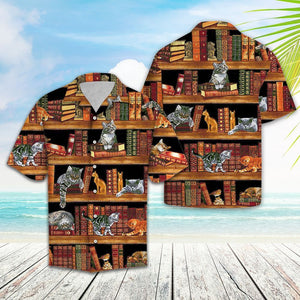 Hawaiian Shirt Cat Love Books For Men Women