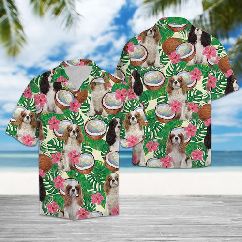 Hawaiian Shirt Cavalier King Charles Spaniel Tropical Coconut For Men Women