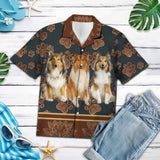 Hawaiian Shirt Collie Flower Paw For Men Women