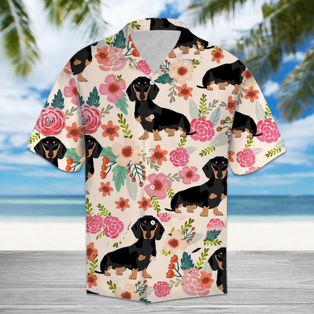 Hawaiian Shirt Colorful Dachshund Flower For Men Women