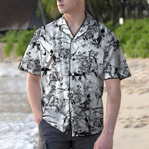 Hawaiian Shirt Cowboy Black White For Men Women