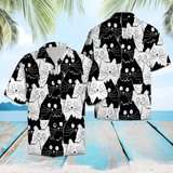 Hawaiian Shirt Cute Black White Cat For Men Women