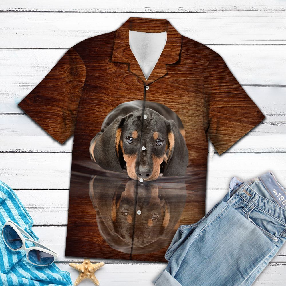 Hawaiian Shirt Dachshund Mirror For Women Men