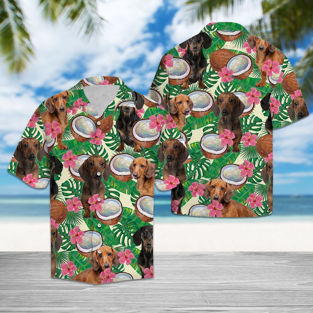 Hawaiian Shirt Dachshund Tropical Coconut For Men Women