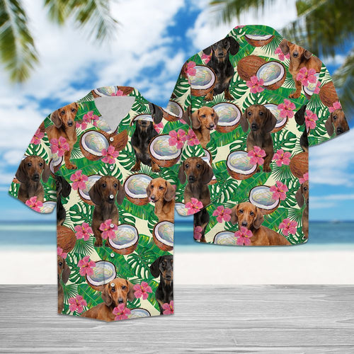 Hawaiian Shirt Dachshund Tropical Coconut For Men Women