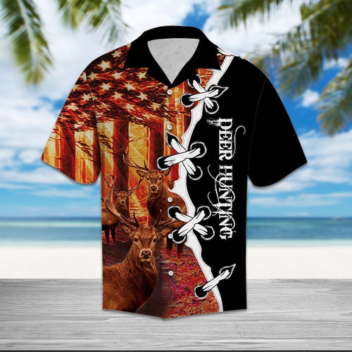 Hawaiian Shirt Deer Hunting Flag Forest For Women Men