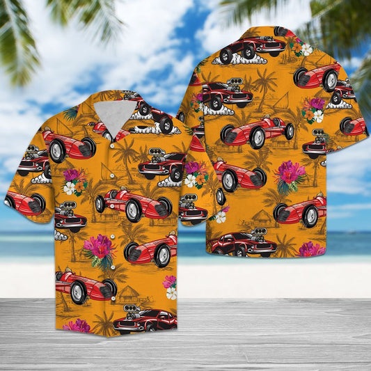 Hawaiian Shirt Drag Racing Tropical Flowers For Men Women