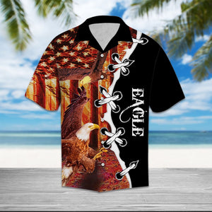Hawaiian Shirt Eagle Flag Forest For Women Men