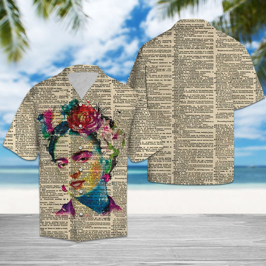 Hawaiian Shirt Frida Kahlo Upcycled Dictionary For Men Women