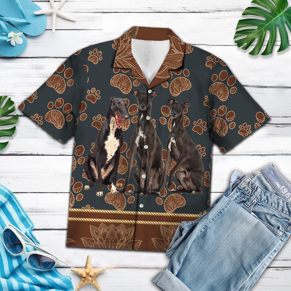 Hawaiian Shirt Greyhound Floral Paw For Men Women