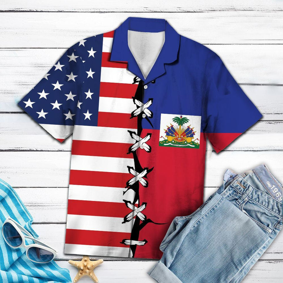 Hawaiian Shirt Haiti Root For Men Women