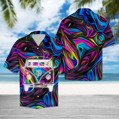 Hawaiian Shirt Hippie Bus Tie Dye For Women Men