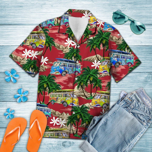 Hawaiian Shirt Hippie Car Palm Island For Women Men
