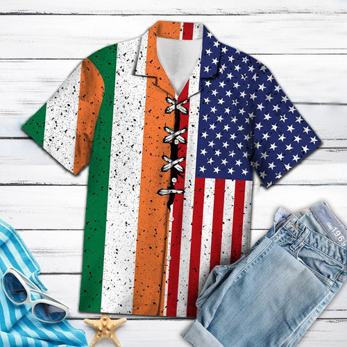 Hawaiian Shirt Irish Usa Flag For Women Men