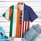 Hawaiian Shirt Irish Usa Flag For Women Men