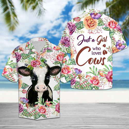 Hawaiian Shirt Just A Girl Who Love Cows For Men Women