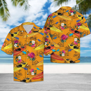 Hawaiian Shirt Kayak Tropical Flowers For Men Women