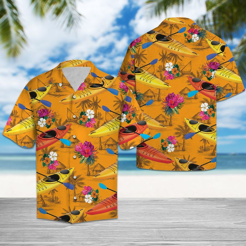 Hawaiian Shirt Kayak Tropical Flowers For Men Women