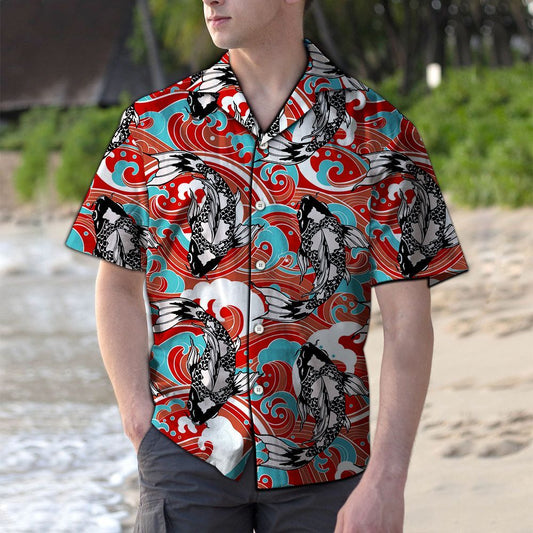 Hawaiian Shirt Koi Fish Wave For Women Men