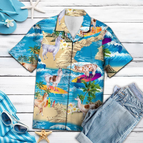 Hawaiian Shirt Llama Summer Vacation For Men Women
