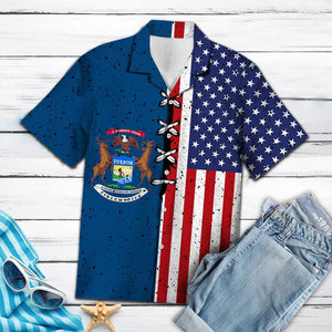 Hawaiian Shirt Michigan Usa Flag For Women Men