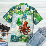 Hawaiian Shirt Octopus Green Tropical For Men Women