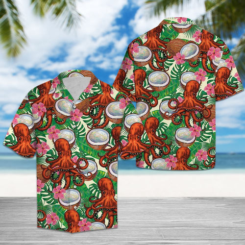Hawaiian Shirt Octopus Tropical Coconut For Men Women