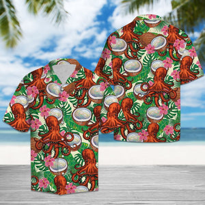 Hawaiian Shirt Octopus Tropical Coconut For Men Women