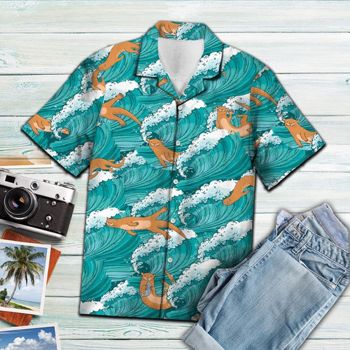 Hawaiian Shirt Otter Sea Waves For Men Women