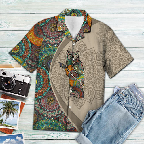 Hawaiian Shirt Owl Mandala For Men Women